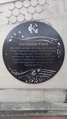 Acknowledgment of traditional owners outside Barrambin Farm